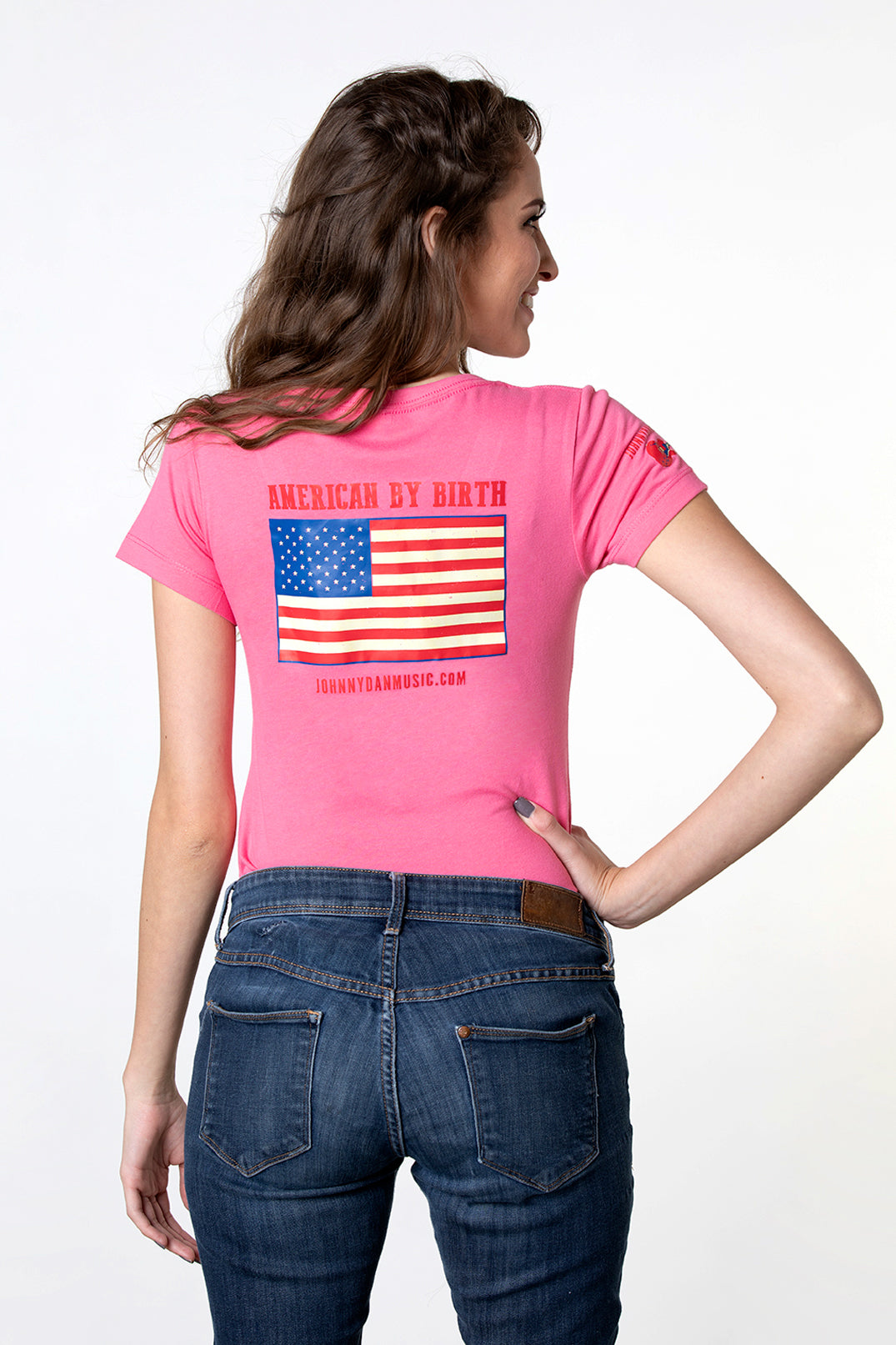 Women's Johnny Dan American by Birth Pink V Neck