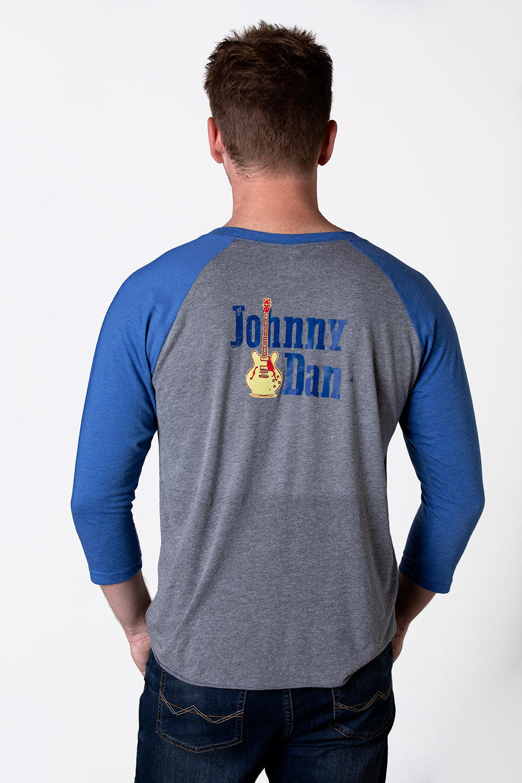 Men's Johnny Dan Blue Grey Baseball T