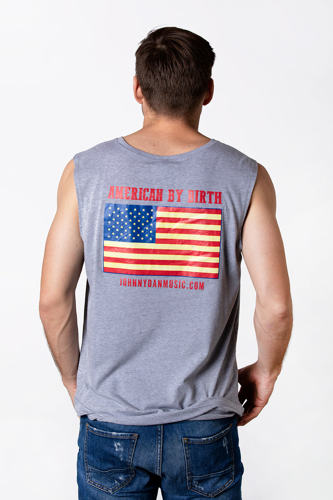 Men's American by Birth Grey Sleeveless T