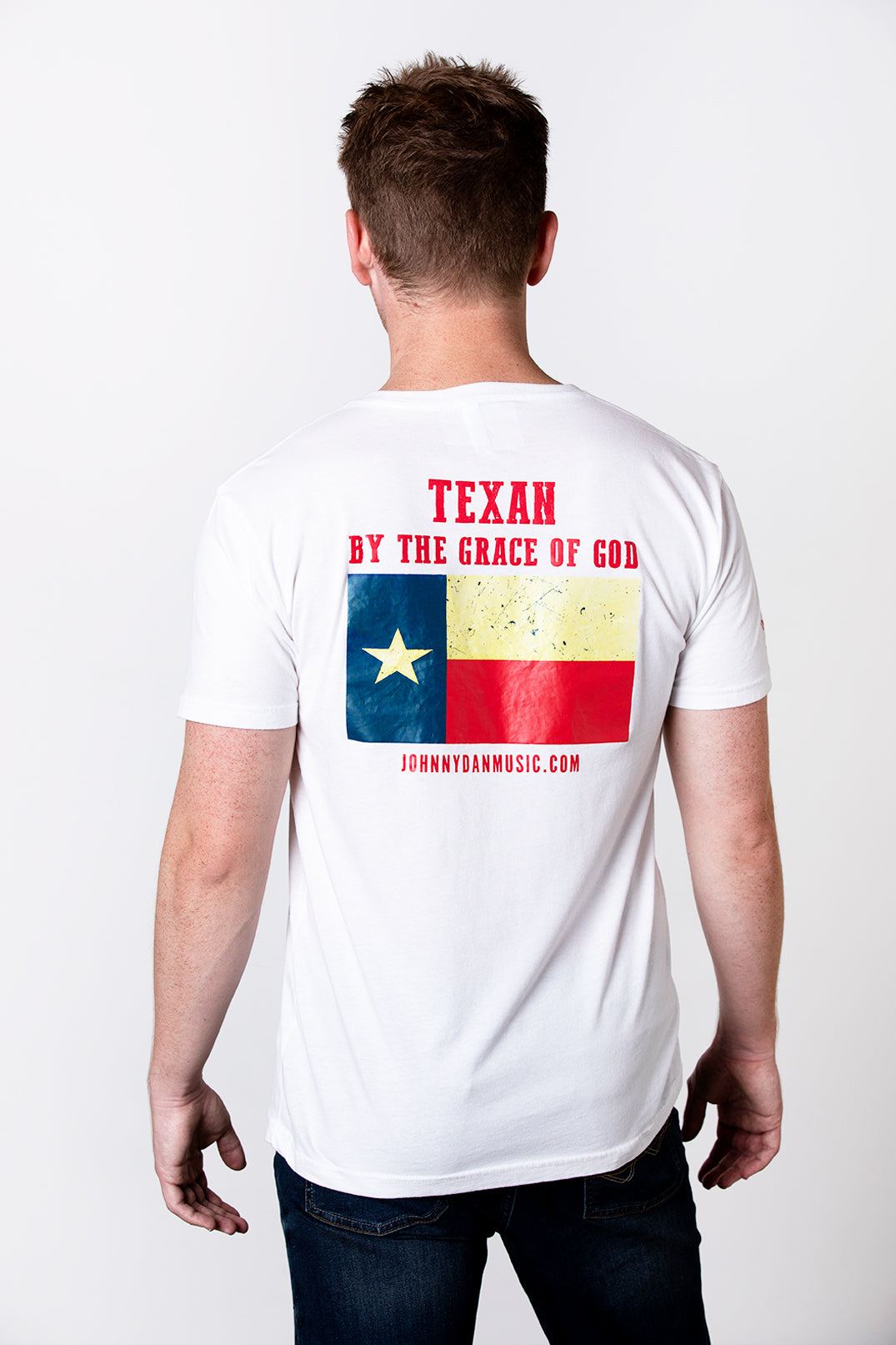 Men's American by Birth, Texan by the Grace of God White V Neck