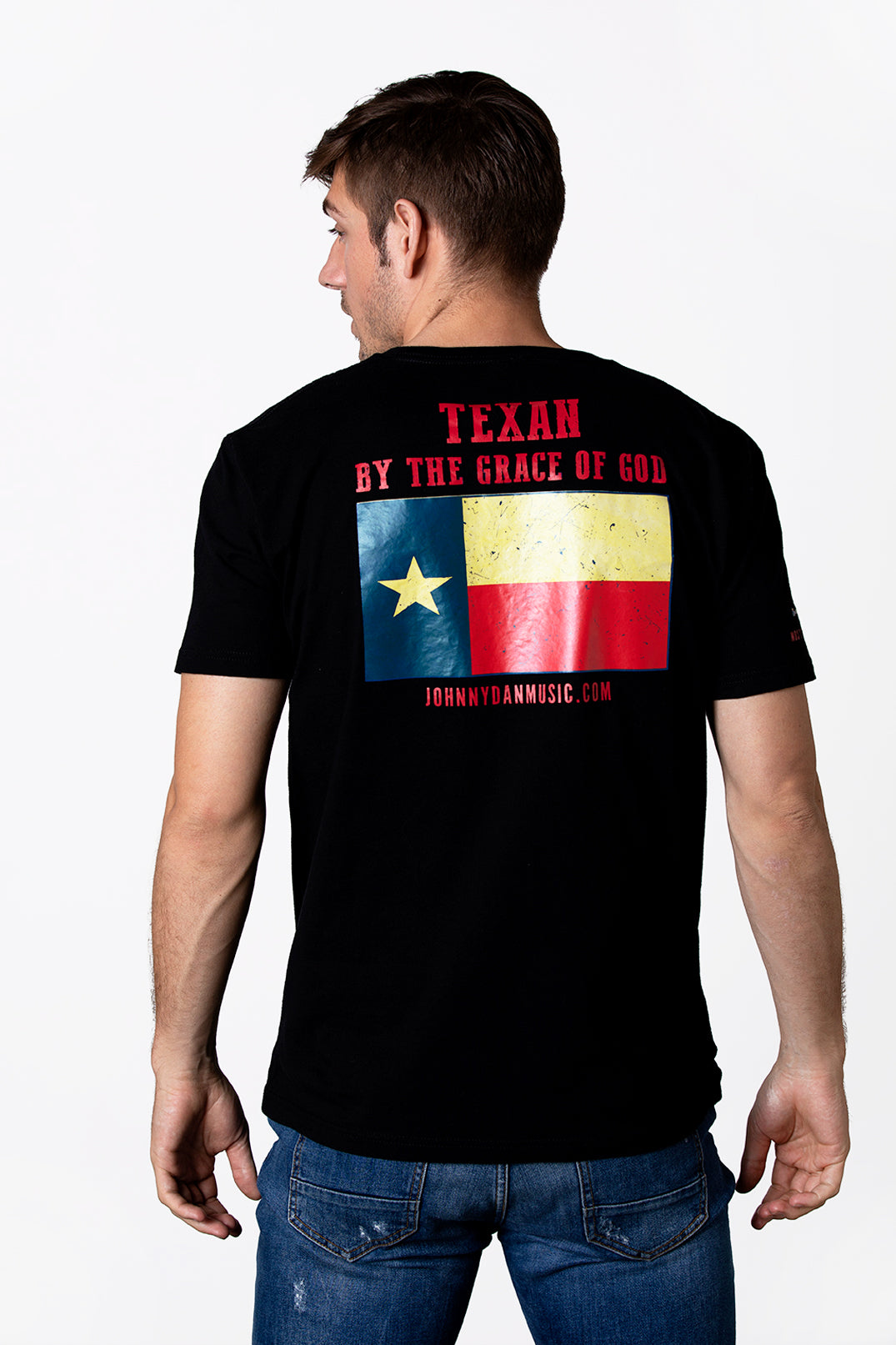 Men's American by Birth, Texan by the Grace of God Black V Neck