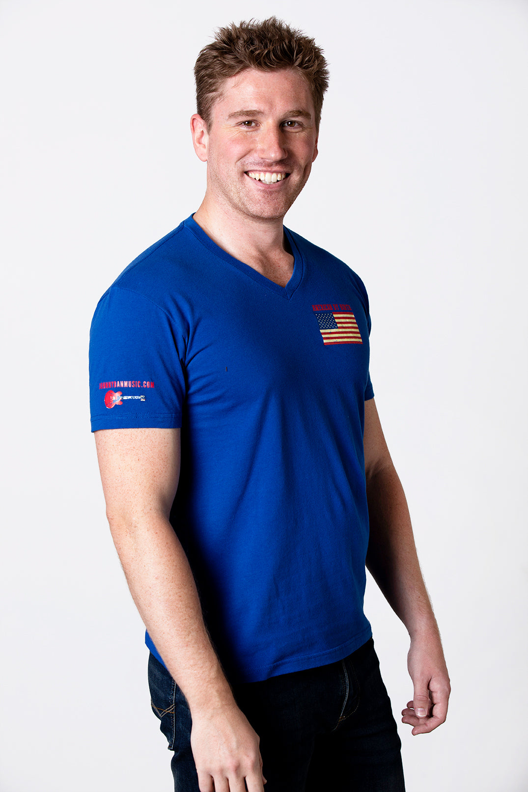 Men's American by Birth Blue V Neck