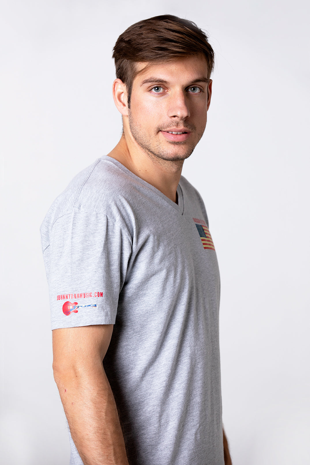 Men's American by Birth Grey V Neck