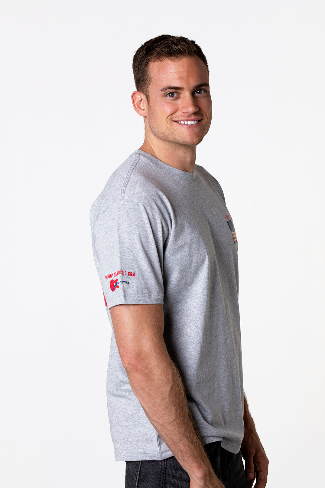 Men's American by Birth, Texan by the Grace of God Grey T