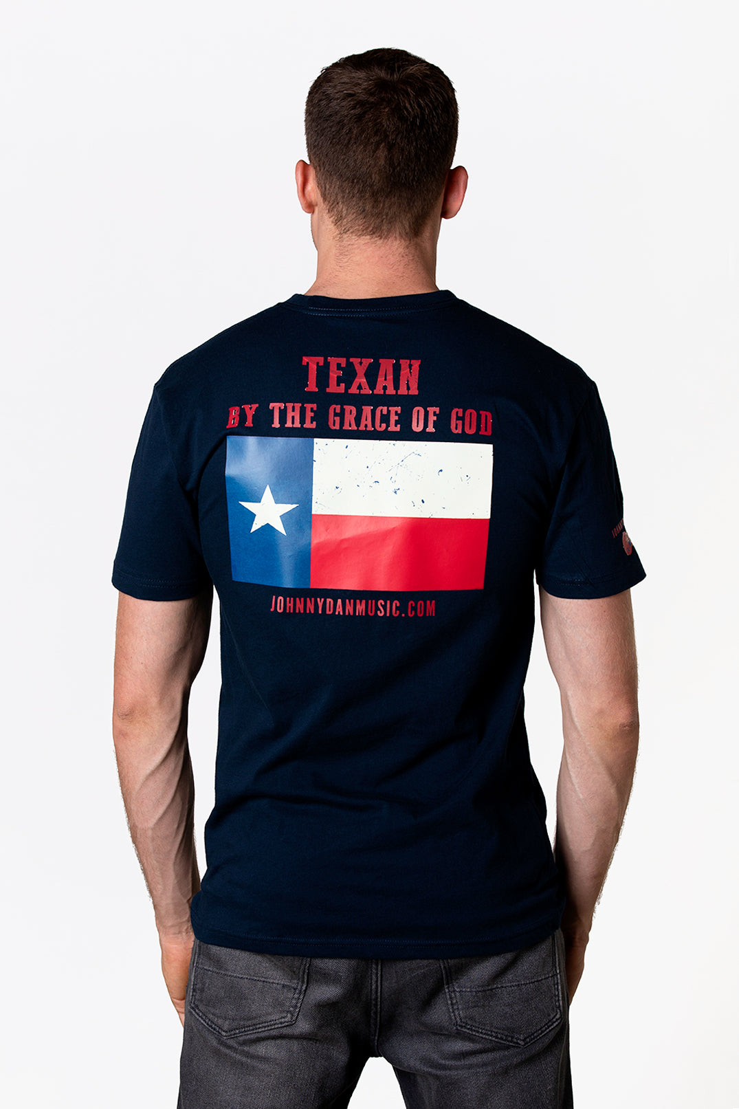 Men's American by Birth, Texan by the Grace of God Navy T