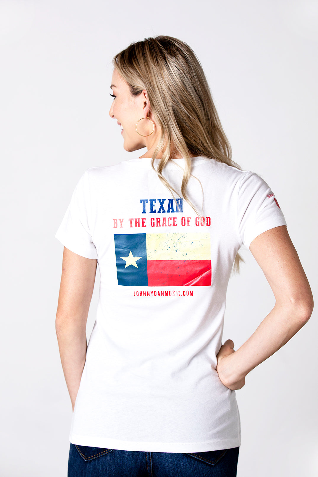 Women's American by Birth, Texan by the Grace of God White T