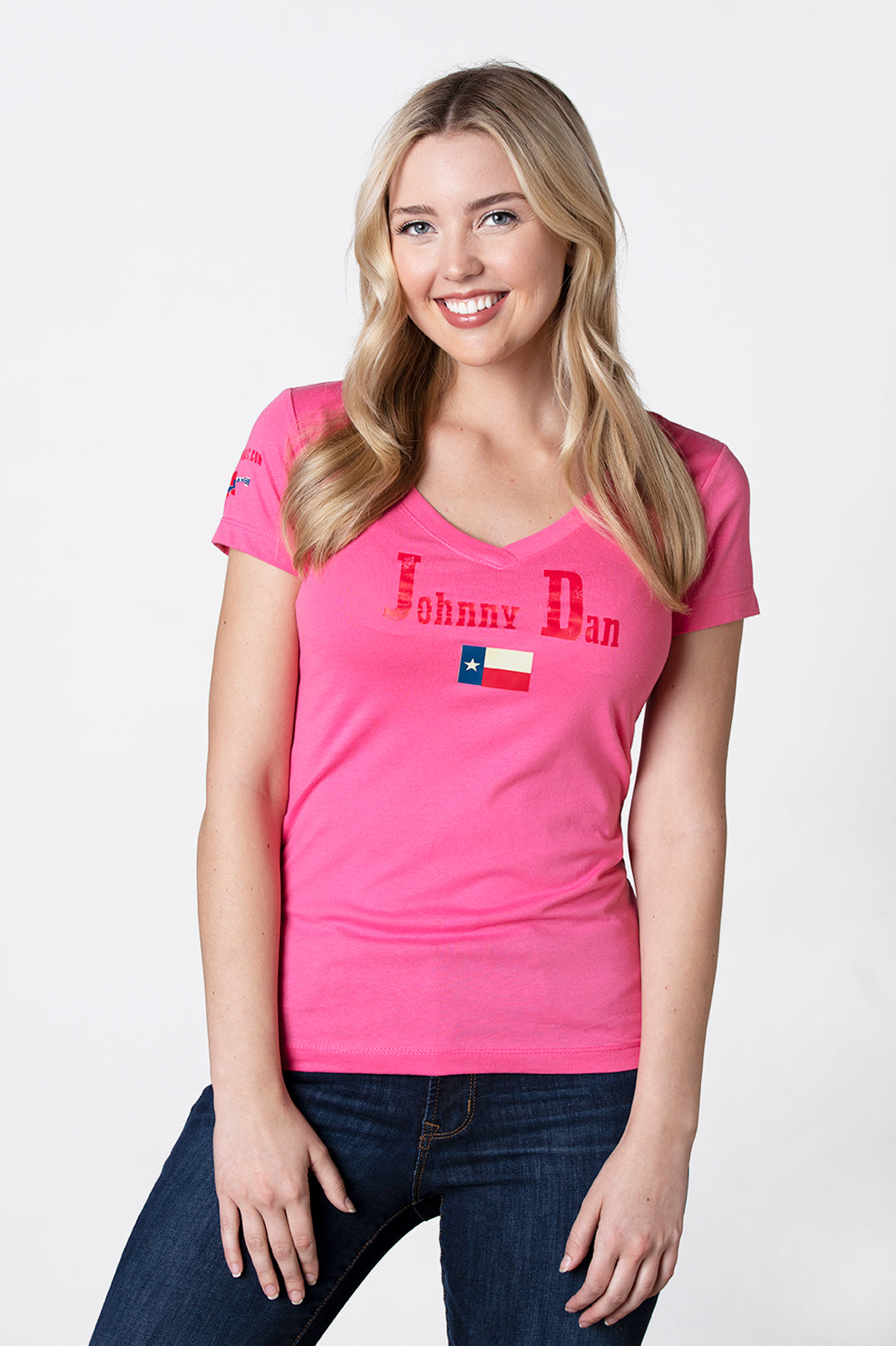 Women's Johnny Dan Texan Pink V Neck