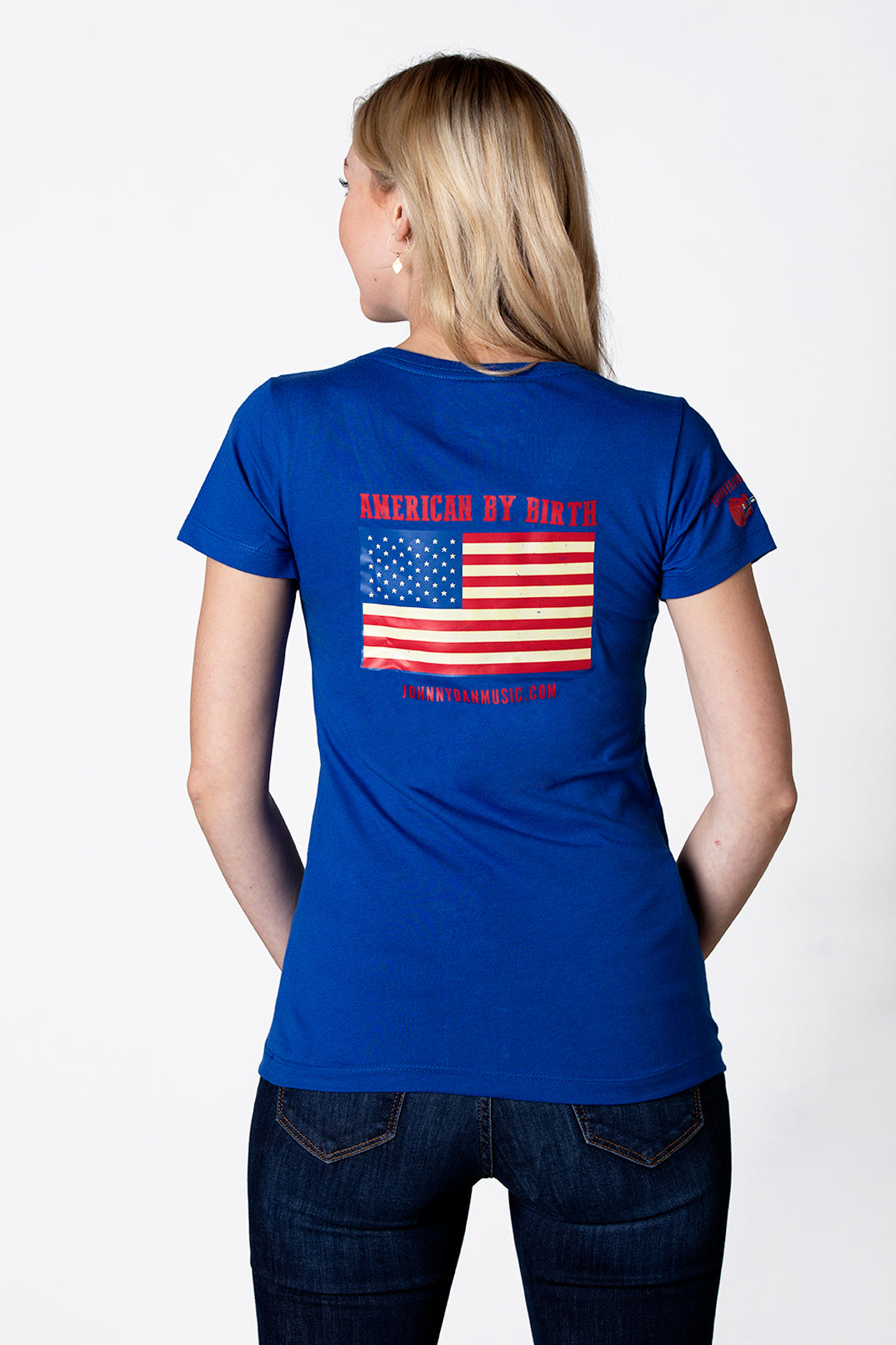 Women's Johnny Dan American by Birth Blue V Neck