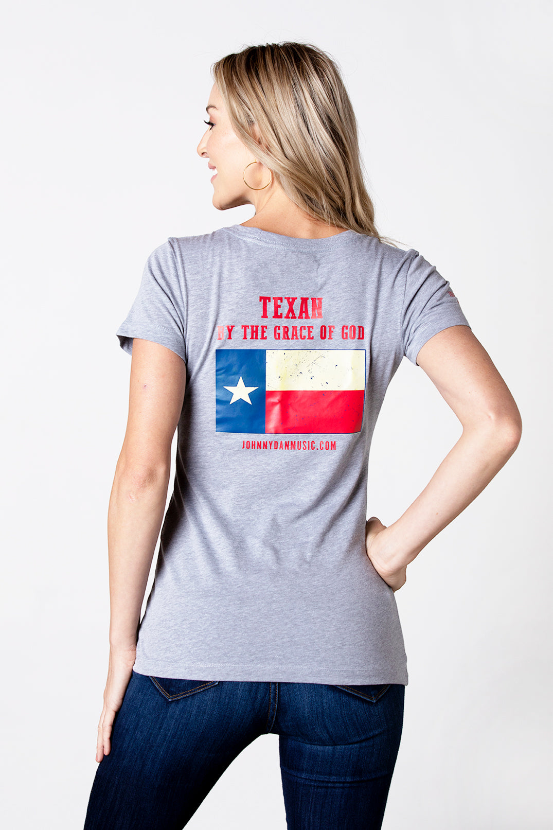 Women's Johnny Dan Texan by the Grace of God Grey T
