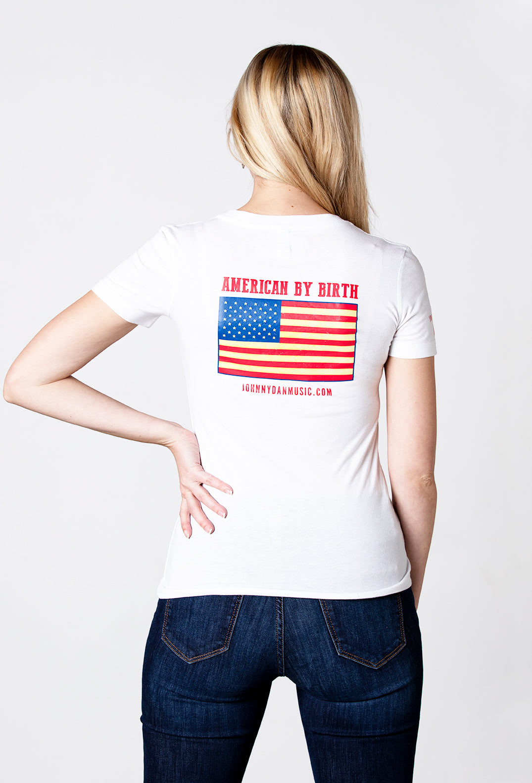 Women's Johnny Dan American by Birth White T