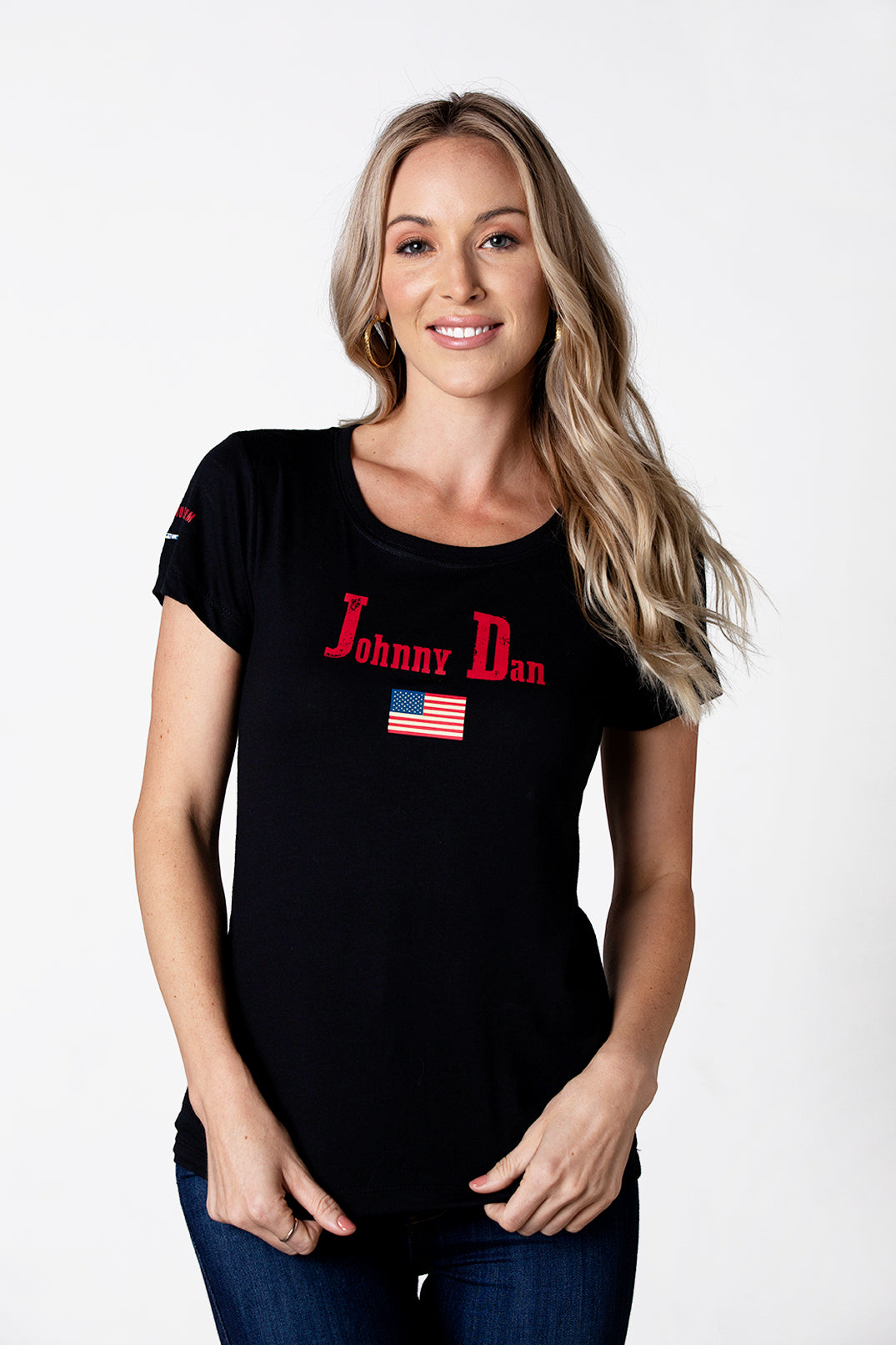 Women's Johnny Dan American Texan Black T