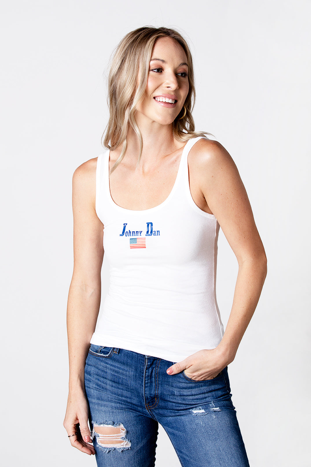 Women's Johnny Dan American by Birth White Tank