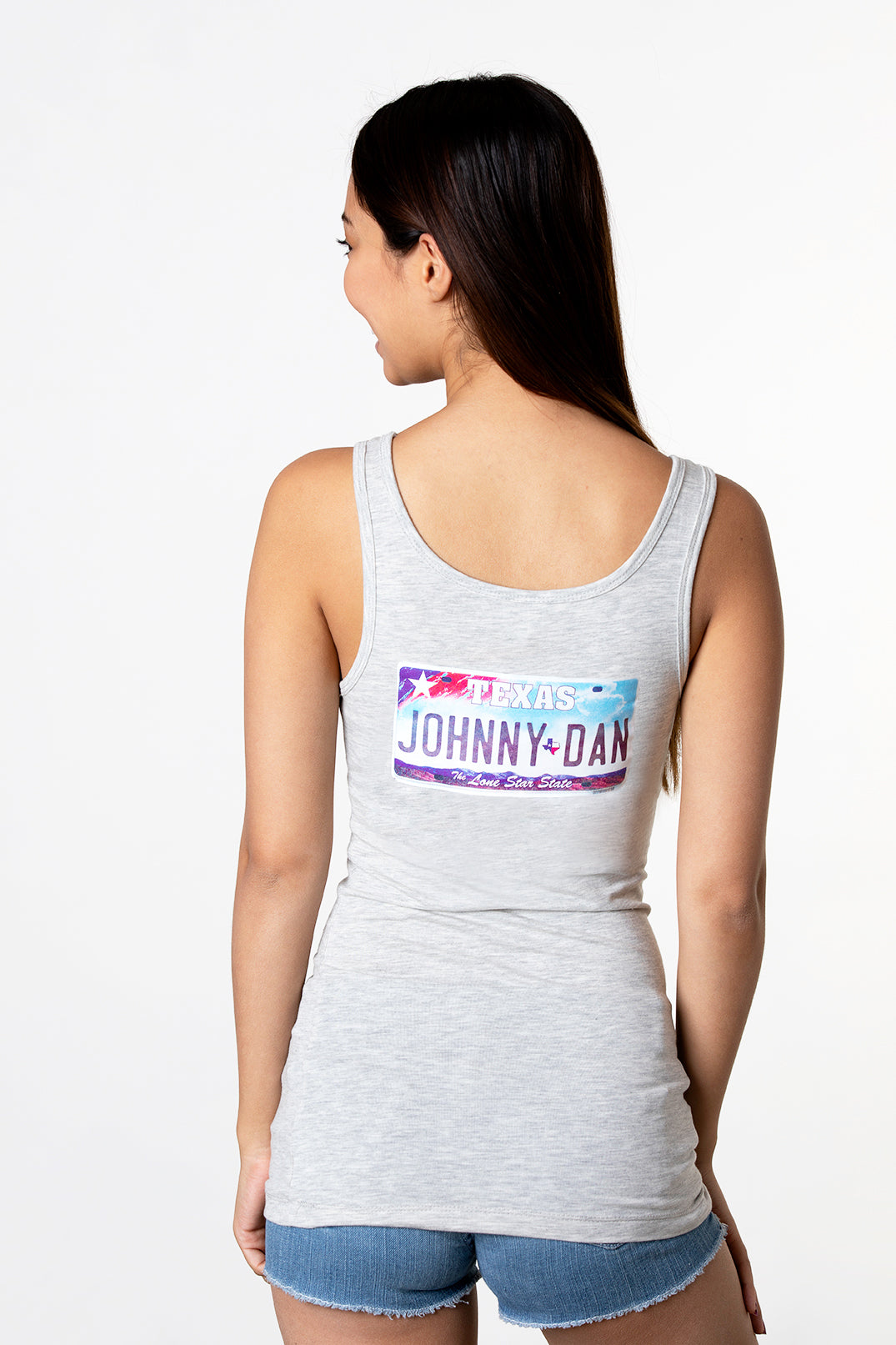 Women's Texas License Plate Grey Tank