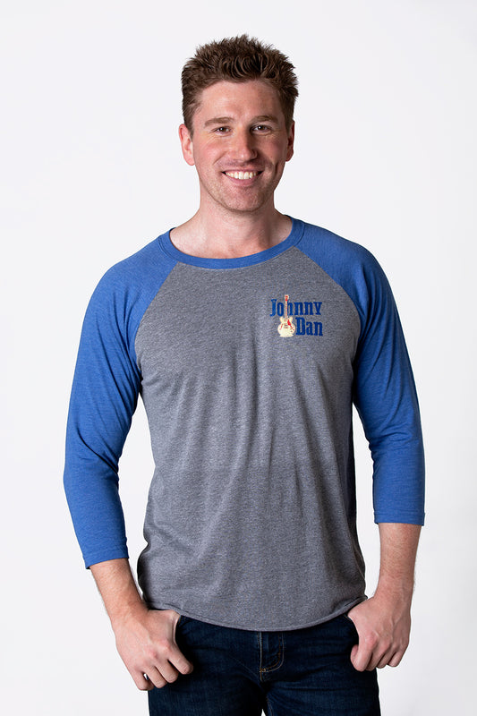 Men's Johnny Dan Blue Grey Baseball T