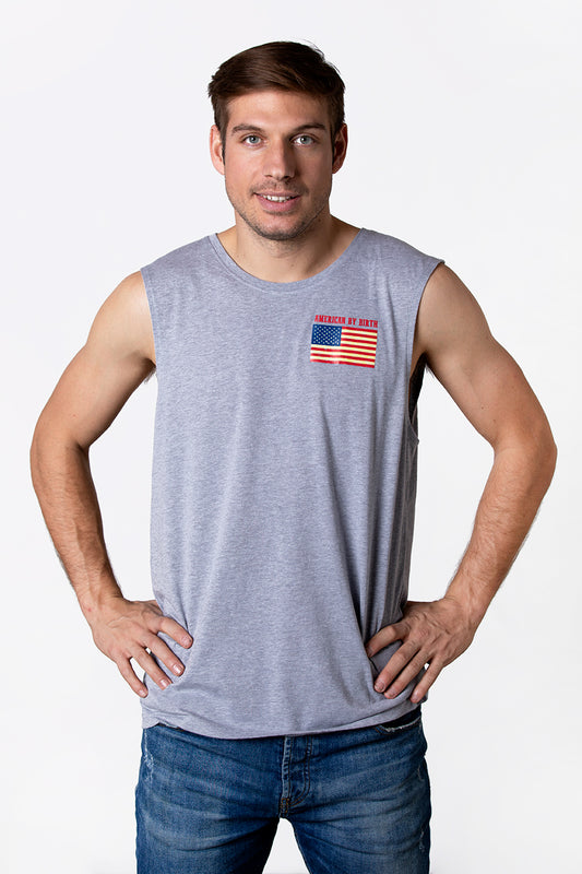 Men's American by Birth Grey Sleeveless T