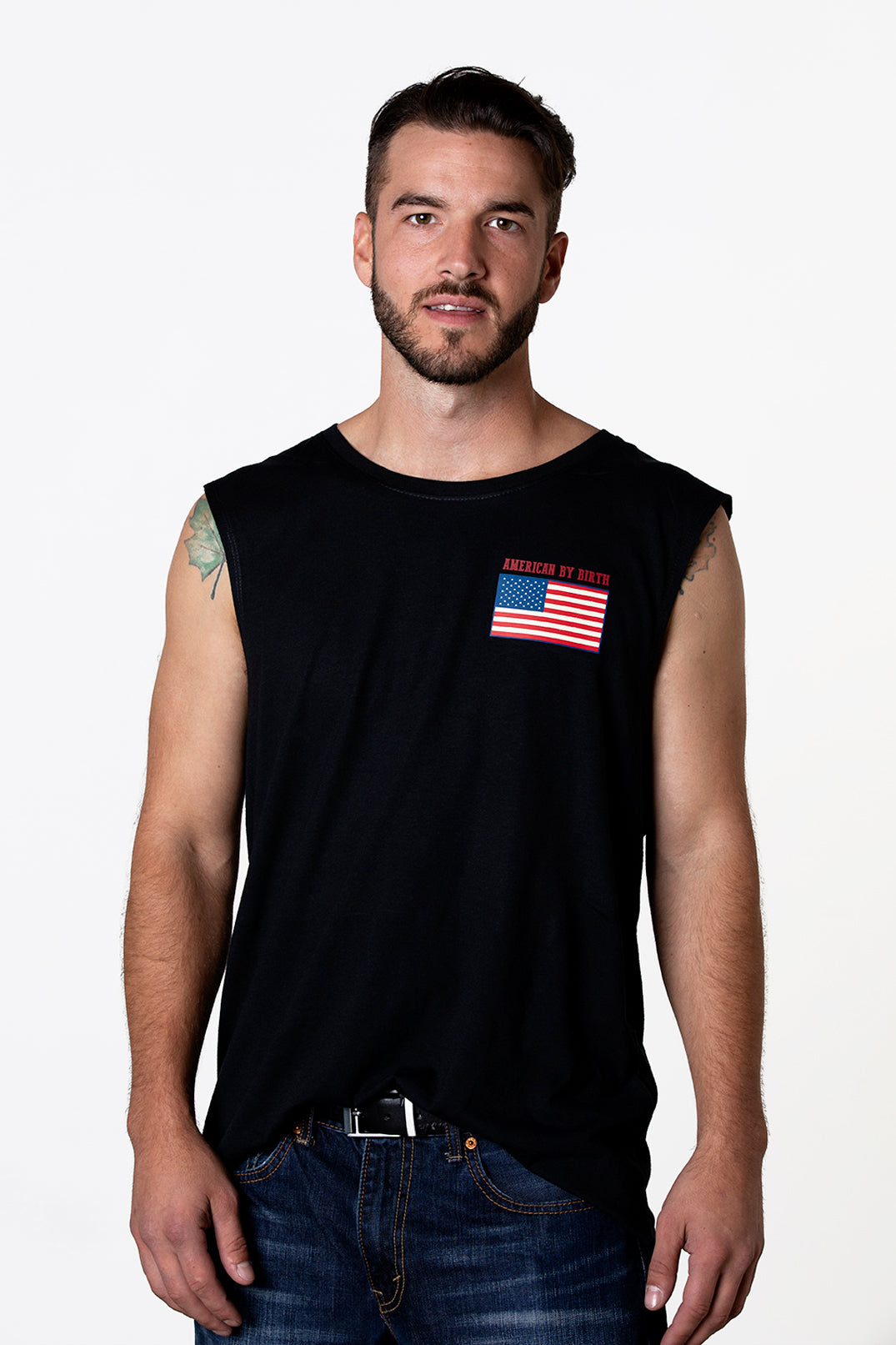 Men's American by Birth Black Sleeveless T