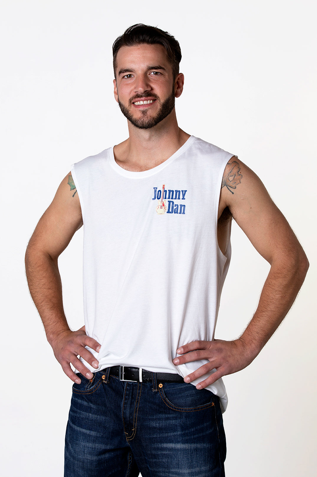 Men's Johnny Dan White Sleeveless T