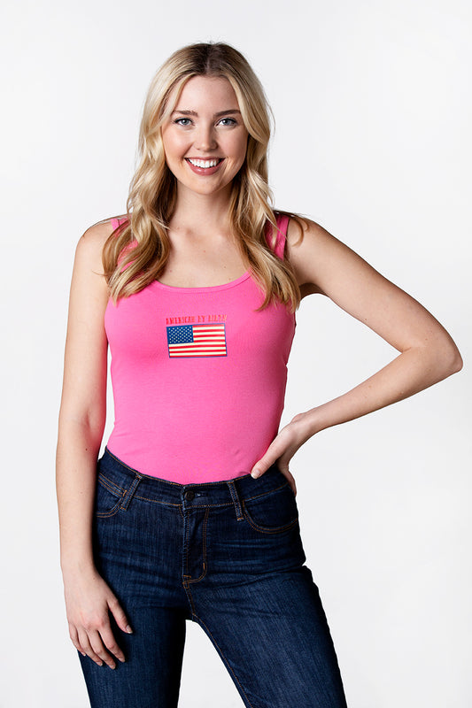 Women's American by Birth, Texan by the Grace of God Pink Tank