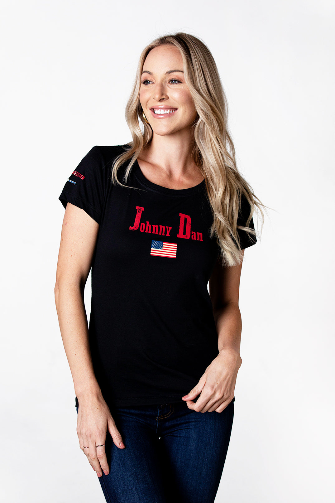 Women's Johnny Dan American Texan Black T