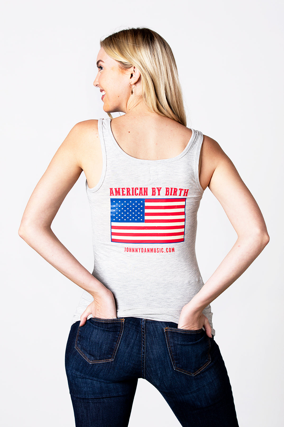 Women's Johnny Dan American by Birth Red Grey Tank