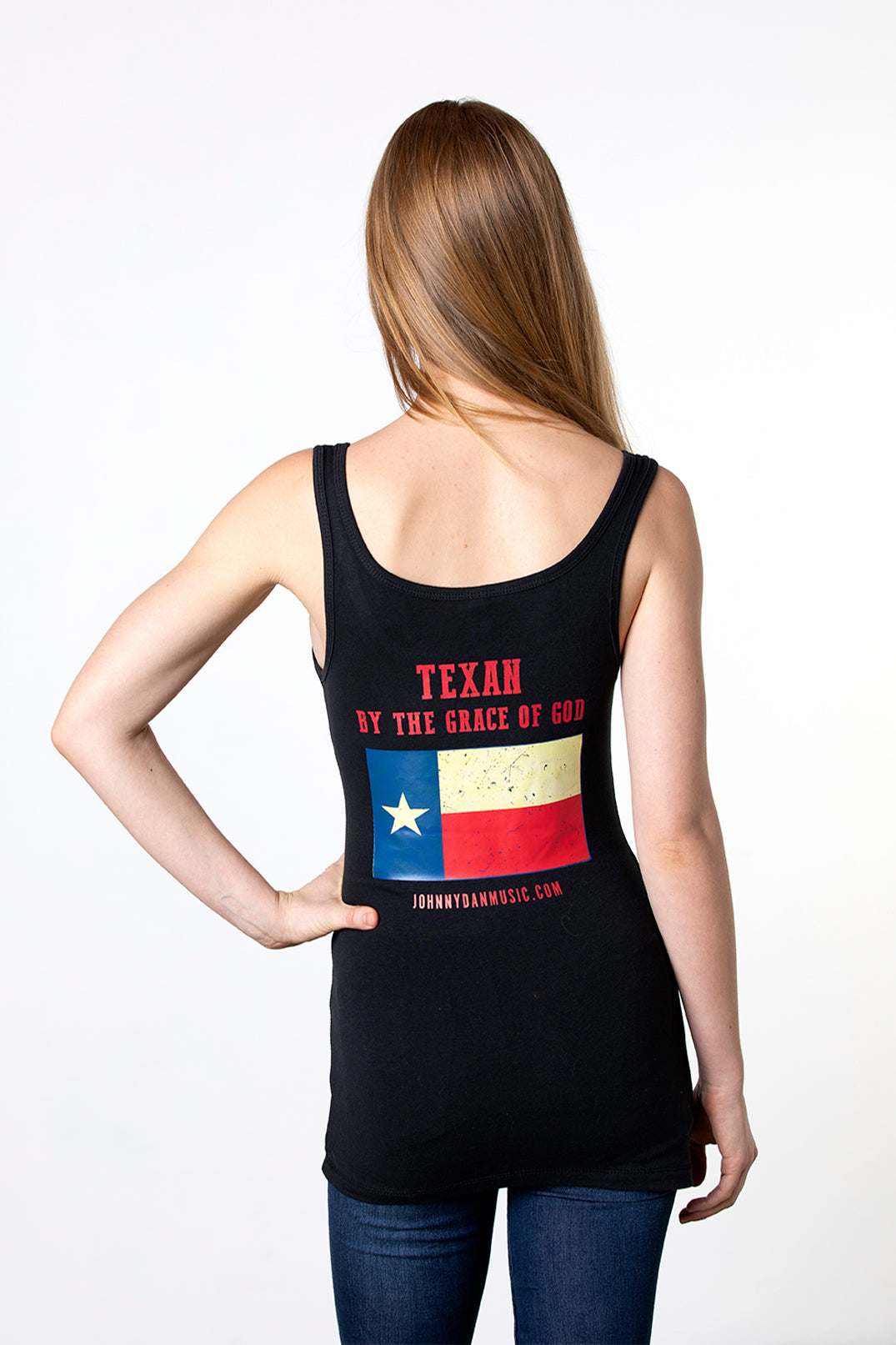 Women's American by Birth, Texan by the Grace of God Black Tank